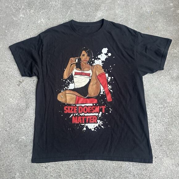 Dwarfinators Extreme Dwarf Wrestling Black Graphic Tee “Size Doesn’t Matter” M - Picture 1 of 4